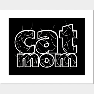 Cat Mom White Hair Posters and Art